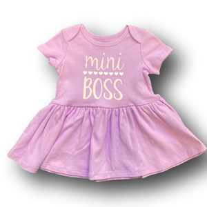 Infant Girls “Mini Boss” Purple Dress - Size 3-6 Months - Brand New
